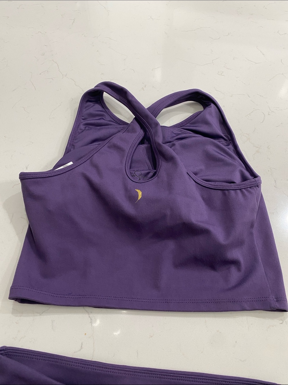 Jessica Simpson Purple Athletic Crop Top & workout Shorts Set - Picture 4 of 7